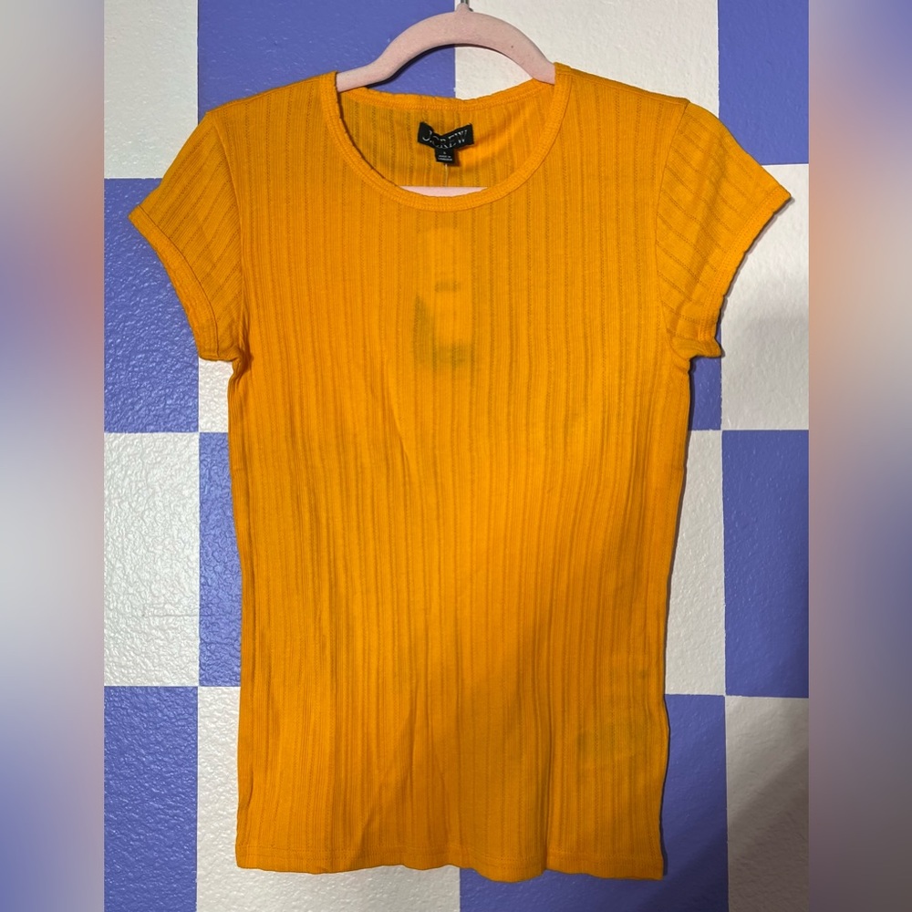 NWT J Crew Pointelle Cap Sleeve Tee in Orange - Size S